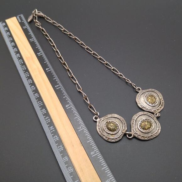 Rustic Chico's Medallion Necklace, Distressed Vintage, 18 Inches - Picture 7 of 8